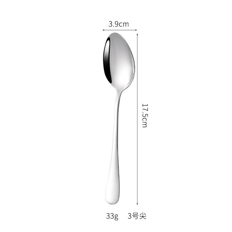 304 Stainless Steel Knife and Fork Spoon Thickened Tableware Dessert Round Spoon Pointed Spoon Western Food Steak Knife and Fork