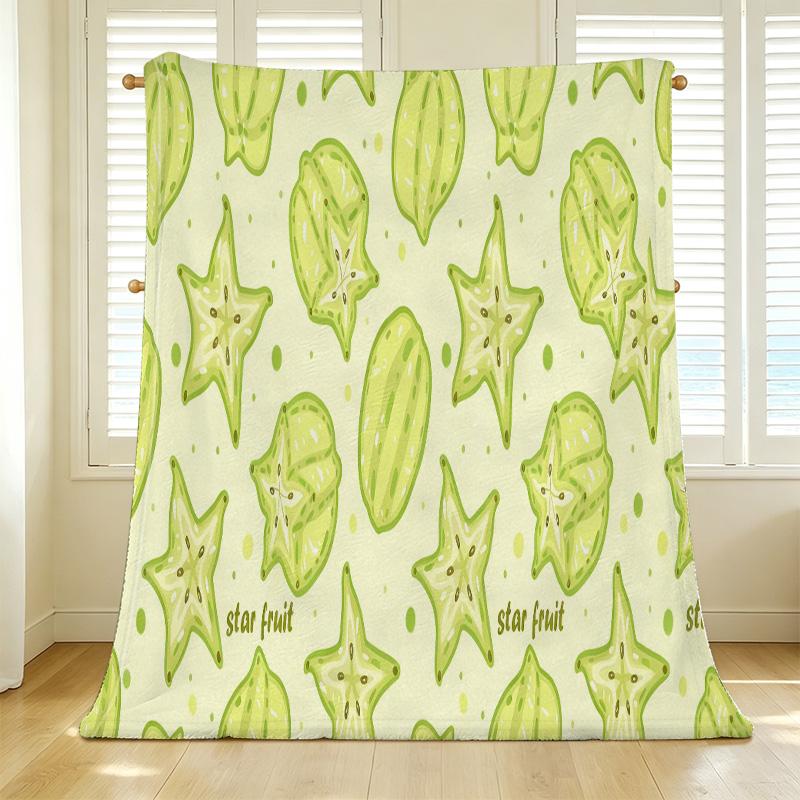 Soft Fleece Blanket - Star Fruit Collection | Breathable, Skin-Friendly, Warm & Fresh Style, Ideal for Home Lounge, Christmas & Halloween