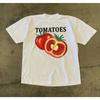 Summer New Fashion Retro T Shirt Fun Fruit Print T-Shirt 100% Cotton Men Short Sleeve T-shirt Casual Women Round Neck Tees Tops