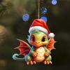 Cartoon Xmas Tree Hanging Pendant Toy Christmas Dragon Ornaments Lovely Cool Statue of Baby Dragon for Home Office Desktop Decor
