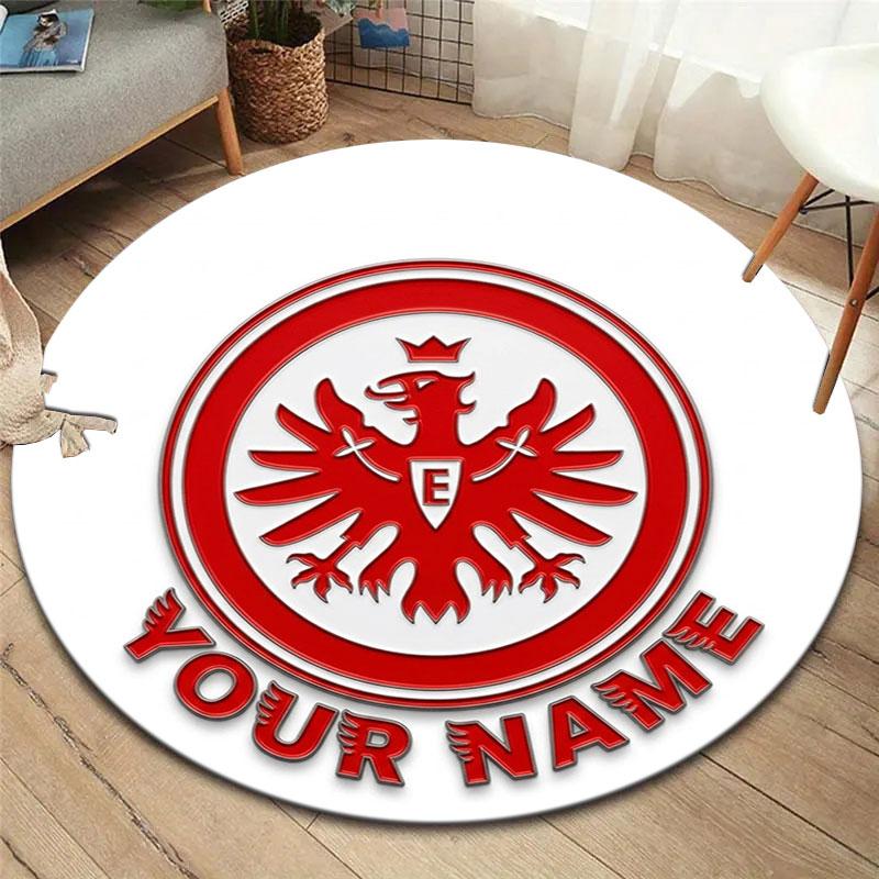 Eintracht Frankfurt Custom Name Round Area Rug,Carpet Rug for Living Room Bedroom Sofa Playroom Decor,Non-slip Floor Mat