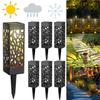 Luzes Solares Impermeáveis para Gramado Decorativas com Padrão Vazado Luzes LED para Jardim Sensor Automático Liga/Desliga Iluminação de Paisagem Externa Caminhos