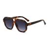 Retro Chic Oversized Square Sunglasses For Women Men Uv400 With Green Lenses And Leopard Frame