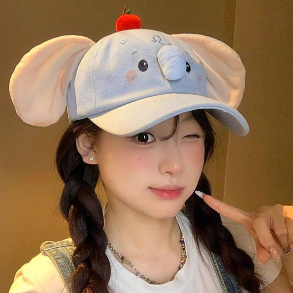 Cute Elephant Peaked Cap Y2k Sun Hat Fashion Baseball Cap  Women