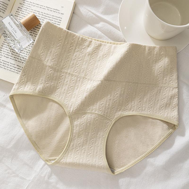 

Женские весенне-осенние хлопковые трусики с высокой талией, утягивающие живот, антибактериальные с удлиненной ластовицей XXL зелёный