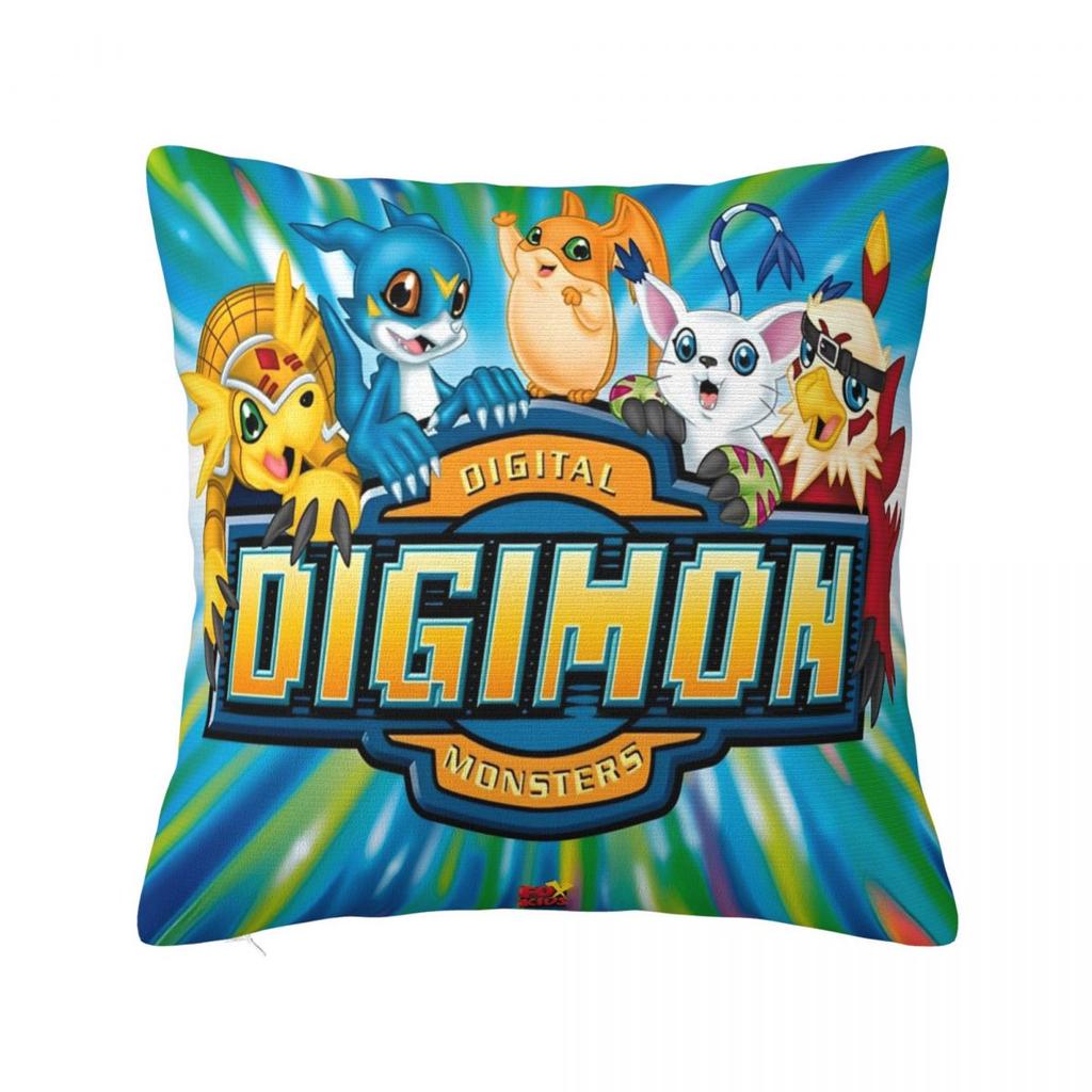 Stylish Bedroom Digital Monster Digimon Decoration Pillowcase Merch Pillow Cover Zipper Multi-Size