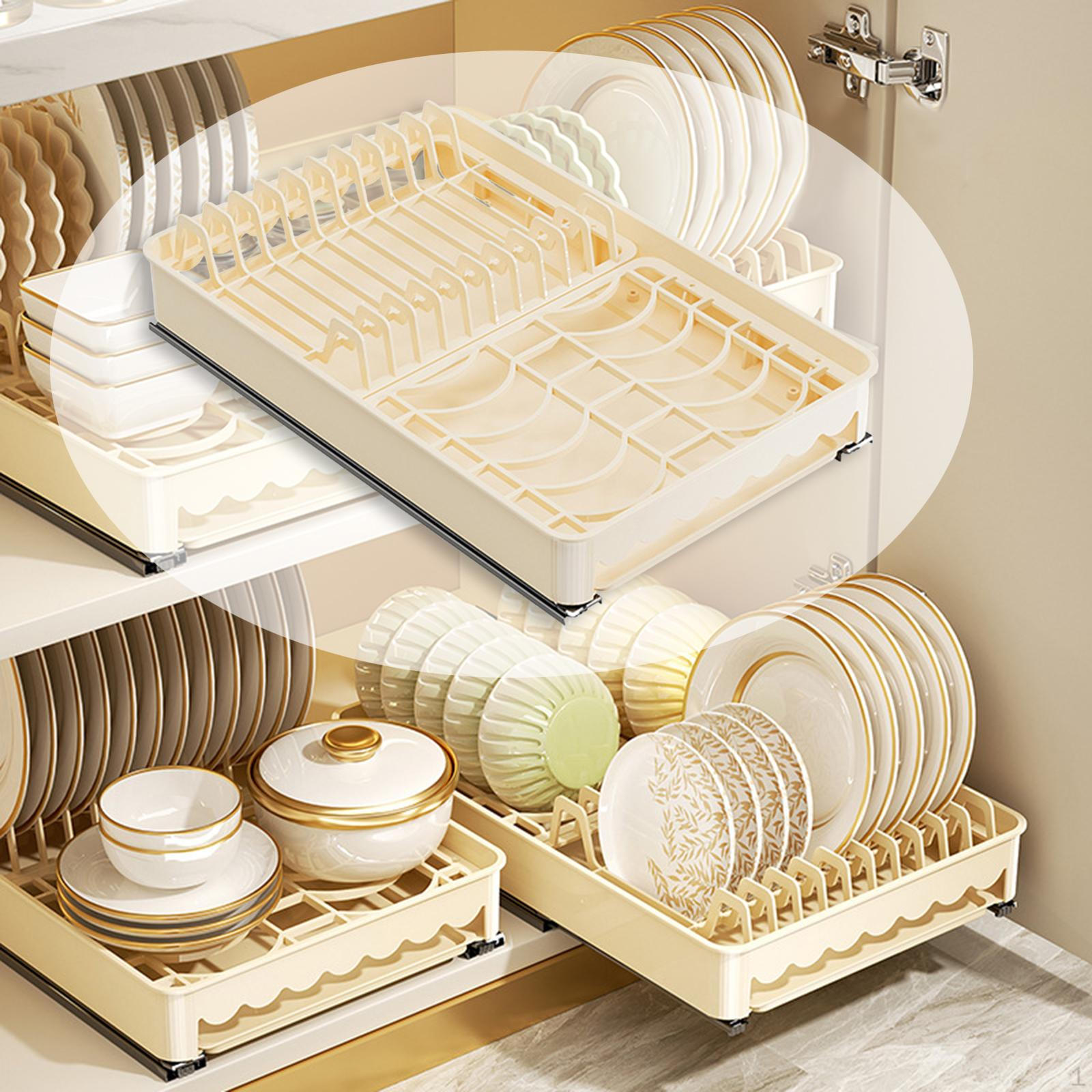 Pull Out Cabinet Organizer Slide Drawer for Cupboard Decoration with Drip Tray Fashion Dish 2329₽