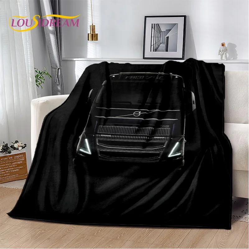 Volvo Truck Lorry 3D Printing Soft Flannel Blanket for Beds Bedroom Sofa Picnic,Throw Blanket for Cover Outdoor Leisure Nap Gift