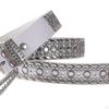 Rhinestone Waist Belt for Women Western Cowgirl Thin Metal Tooth Buckle PU Leather