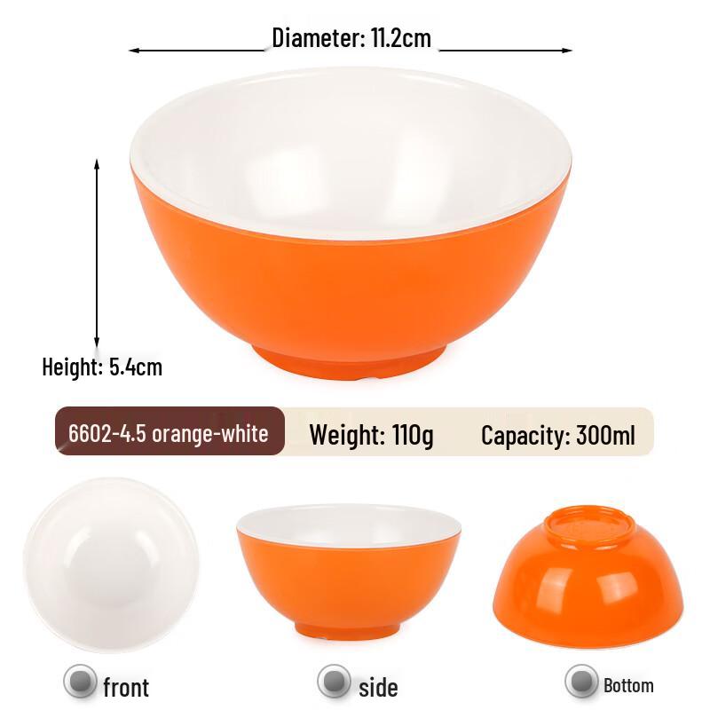 Durable Melamine Rice Bowls (10-Pack)