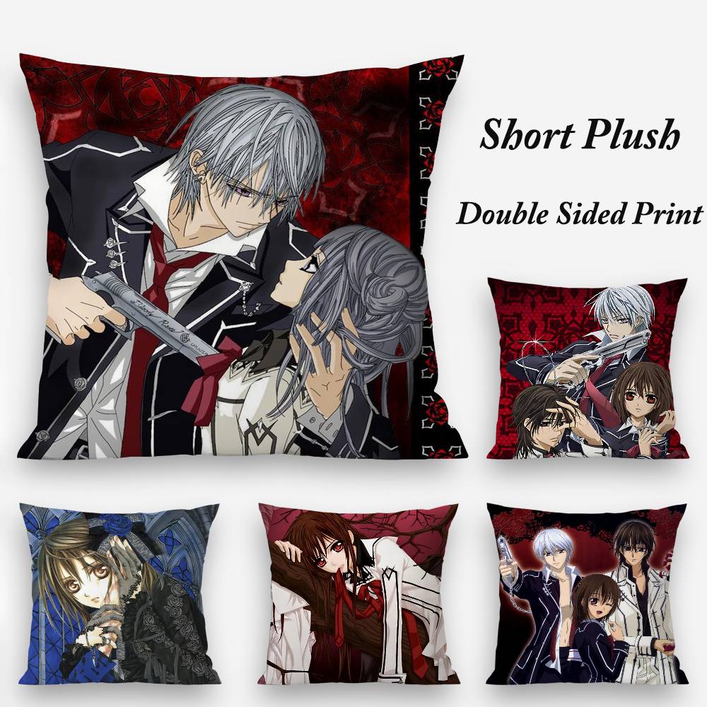 V-Vampire Knight Pillow Case Plush Fabric Soft Double Sided Print Sofa Cushion Cover Throw Pillow Covers