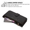 For iPhone 16 Pro Max Leather Case Butterfly Floral Imprint Zipper Wallet Stand Cover with Wrist Strap