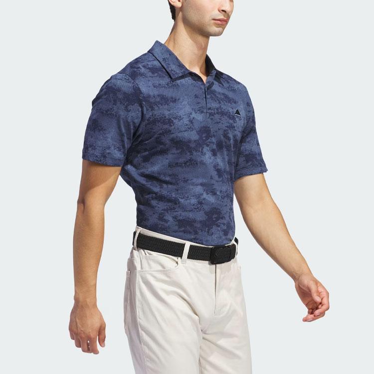 Adidas Go-To Printed Mesh Polo Shirt Men Polo Shirts Deep-Blue IU4428