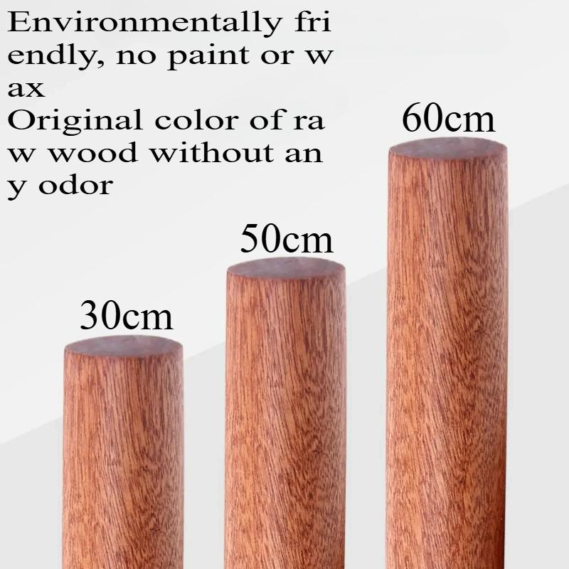 30/50/60cm Household Dumpling Skin Wrapped with Sapi Solid Wood Rolling Pin, Ebony Large Extended One-piece Molding Rolling Pin