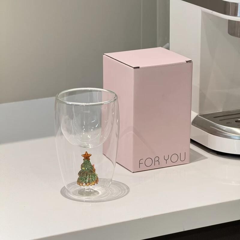 Shangqi Gilded Christmas Tree Double-Wall Glass Cup