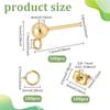 100Pcs 304 Stainless Steel Ball Stud Earring Findings with Horizontal Loops & 100Pcs Ear Nuts & 100Pcs Open Jump Rings Golden 15x7x4mm Hole: 1.7mm