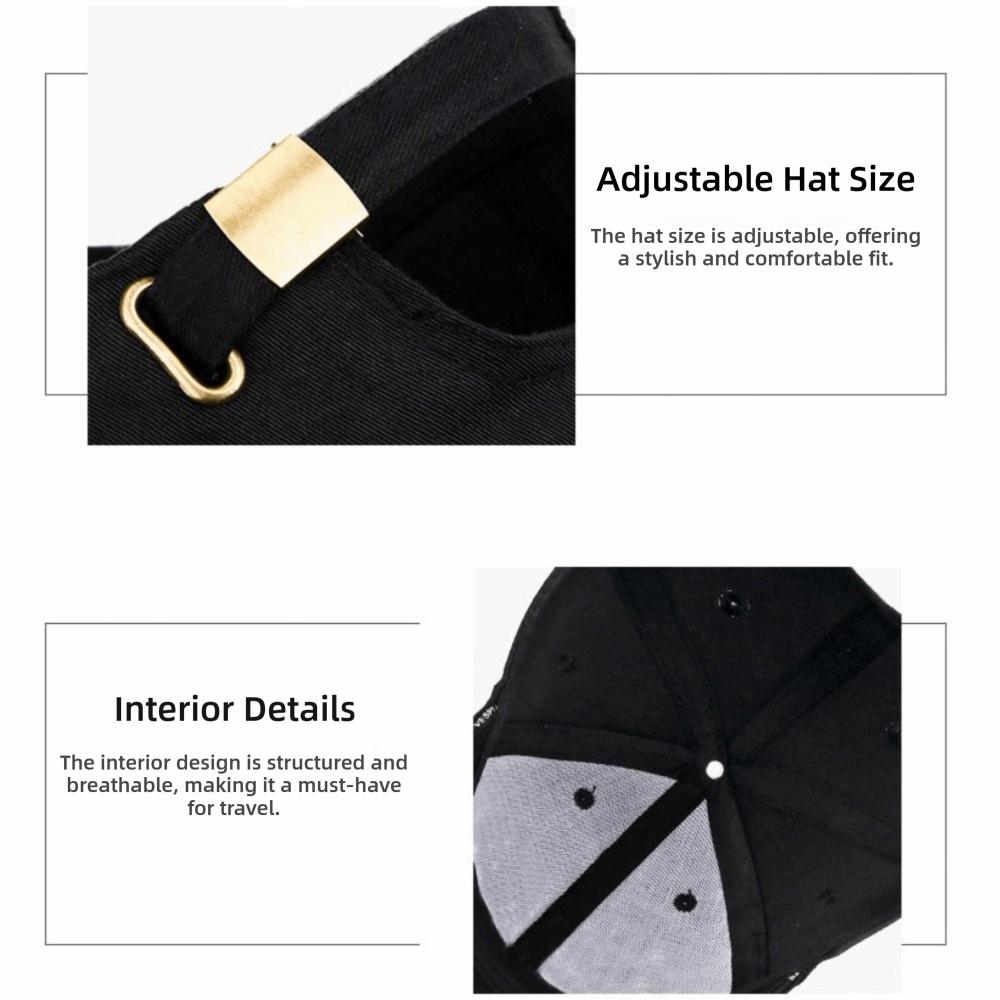 New Adjustable Baseball Hat Unisex Black White Sun Hat Baseball Cap Spring Summer