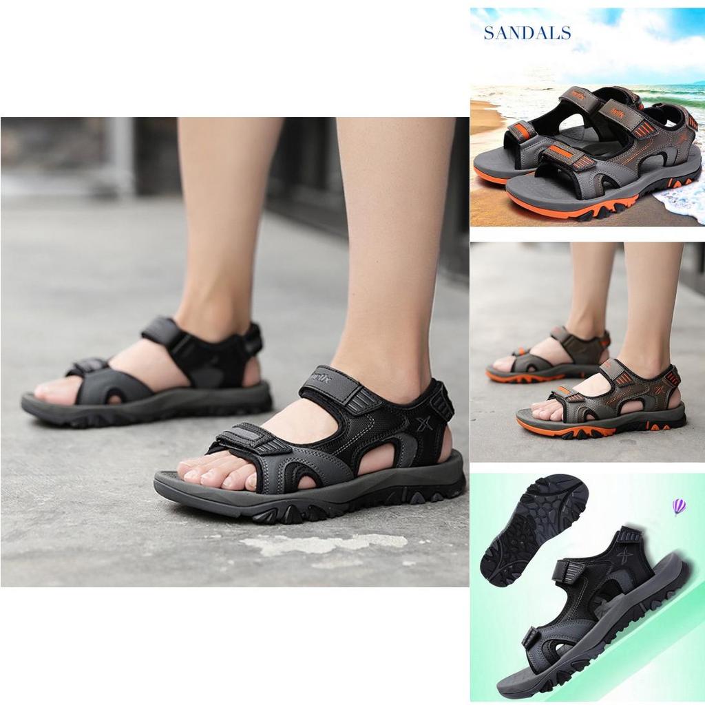 Premium Cowhide Leather Mens Beach Sandals With Breathable Sport Casual Comfort