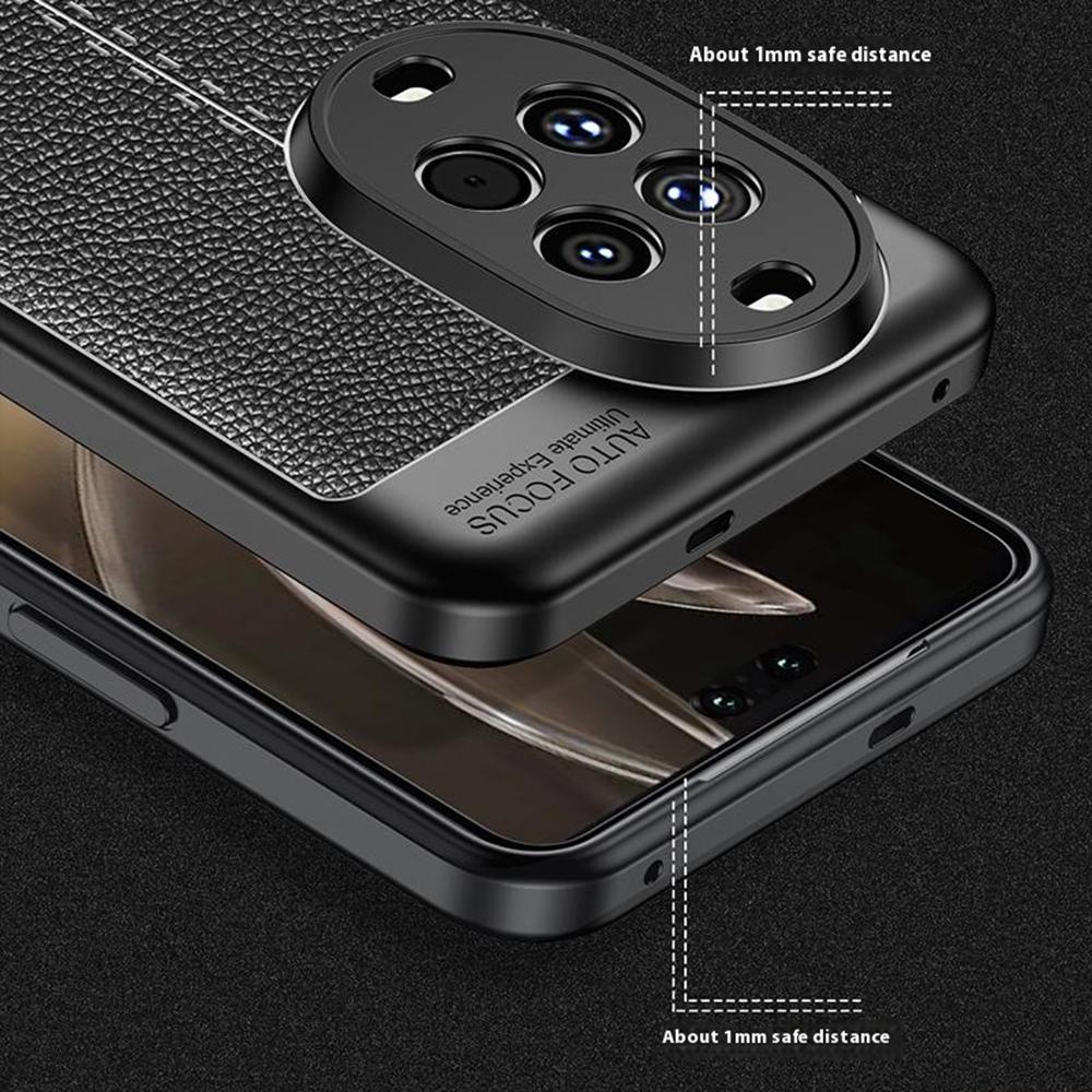 For Huawei nova 14 5G Case Litchi Texture TPU Flexible Phone Cover,Black