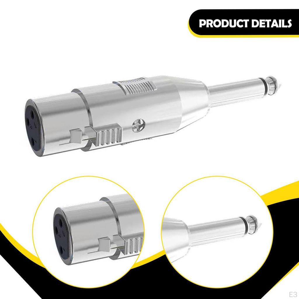 Adapter XLR to 6.5mm Jack Converter Portable Audio Connection Instrument Cable for