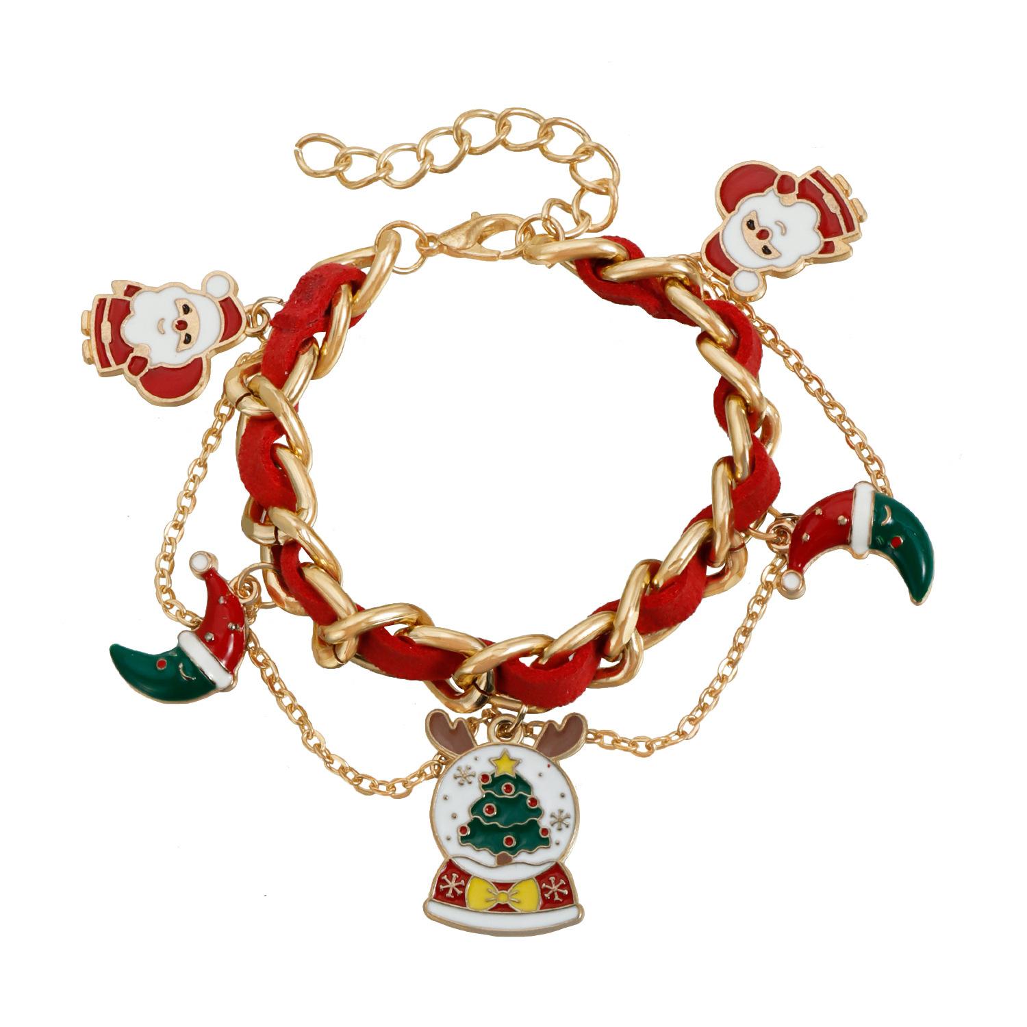 

European and American jewelry Christmas multi-element necklace female personality ribbon weaving fashion choker New Year s party