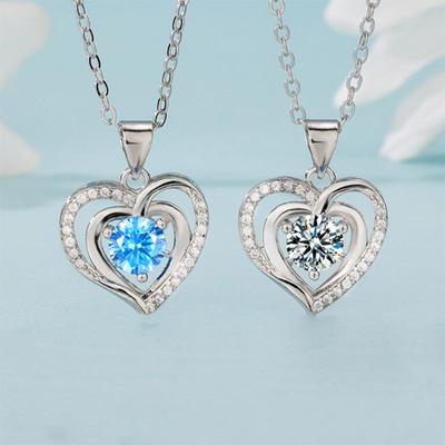 Elegante Collana con Ciondolo Cuore Marino: Gioielli Trendy Blu Mare a Forma di Cuore per Donna