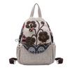Chinesischer Stil Leinen Damen Rucksack Lässig Blumendruck Vintage Kunst Schultertasche Retro Weiblicher Canvas Rucksack