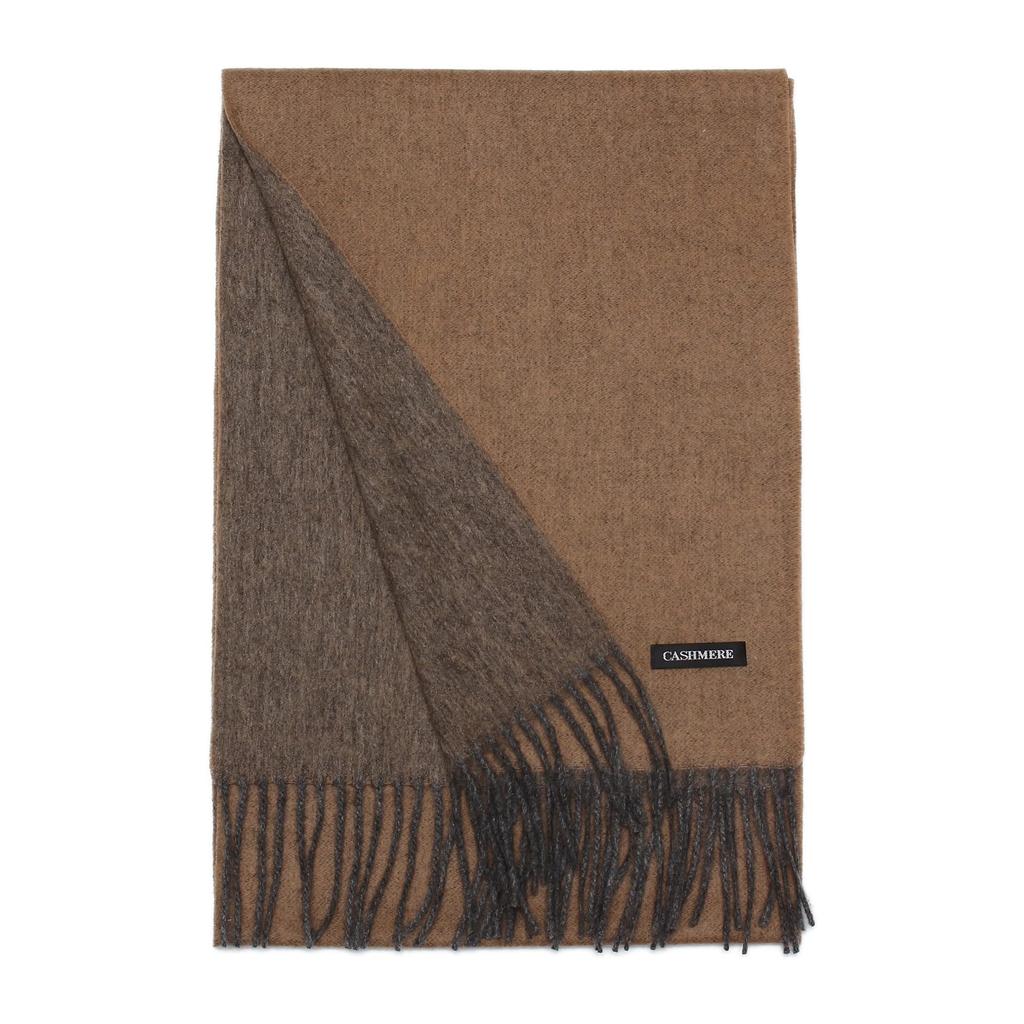 Buyer Wool Cashmere Sustainable Reversible Scarf and and Wool Cashmere Scarf Solid Color [Women's Men's] Women's Men's (Camel Reversible) NWCW30-RV03