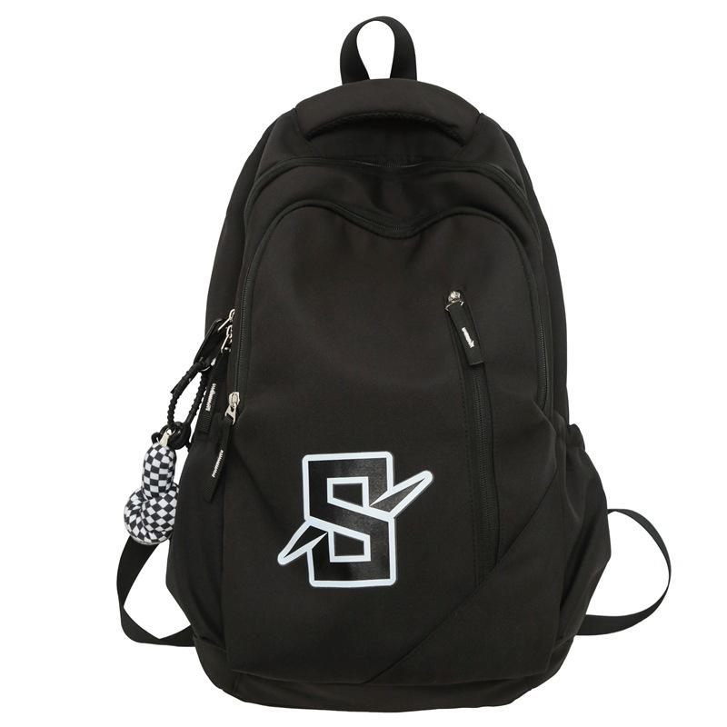 

School bag new female backpack middle school student high quality student bag large capacity versatile small fresh backpack чорний