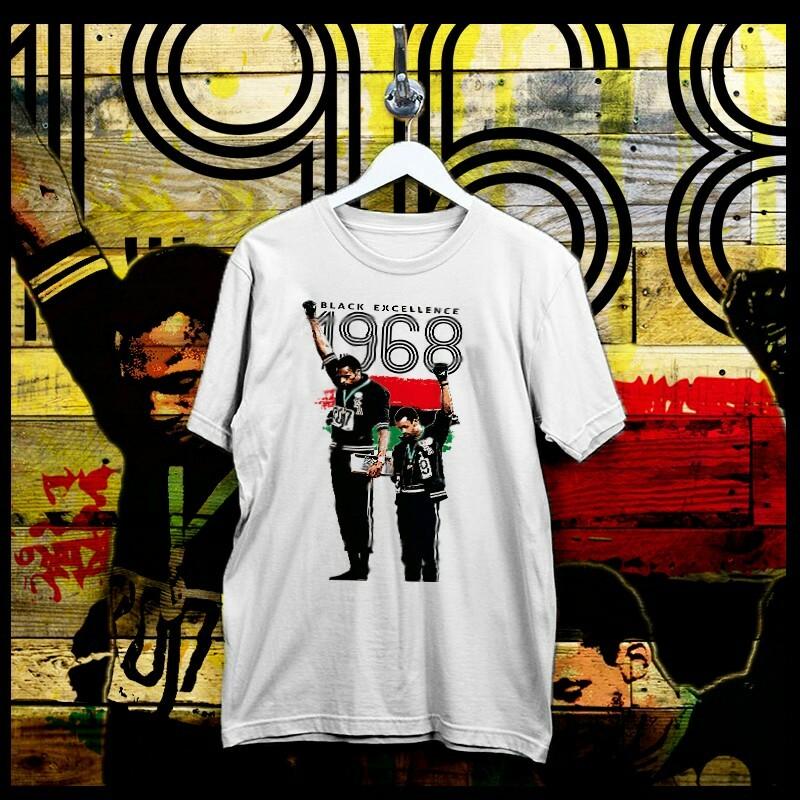 Black Fist T-Shirt Marcus Garvey RBG Flag Huey P Panther Power Pride XL White