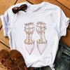 New Women's T-Shirt Pink High Heel Top Female T Shirts Lady Luxury Make Up Paris Style Shirt Harajuku Summer Tops Short Clothes