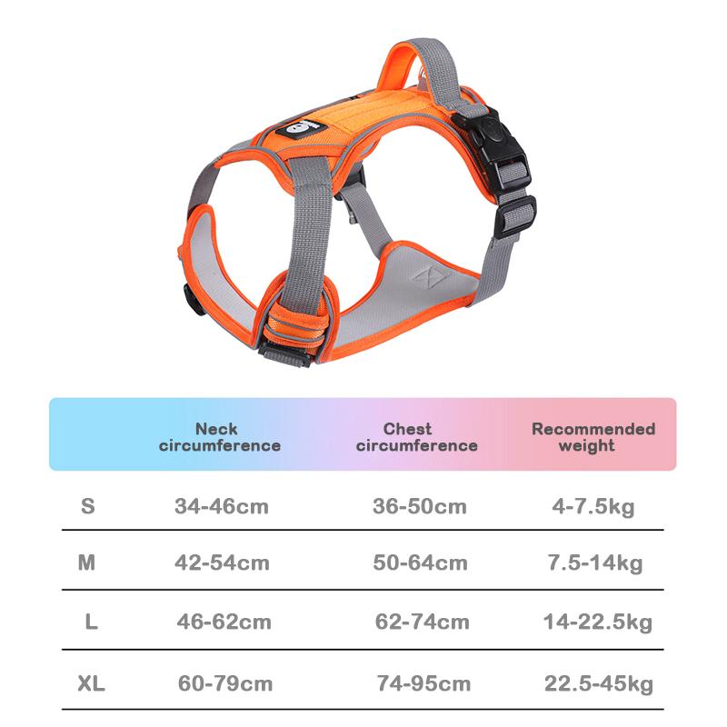 Dog No-Pull Harness With Refletive Strap for Large & Medium Dogs Pet Leash Set Anti-Escape Heavy Duty Walking Harness In Stock S