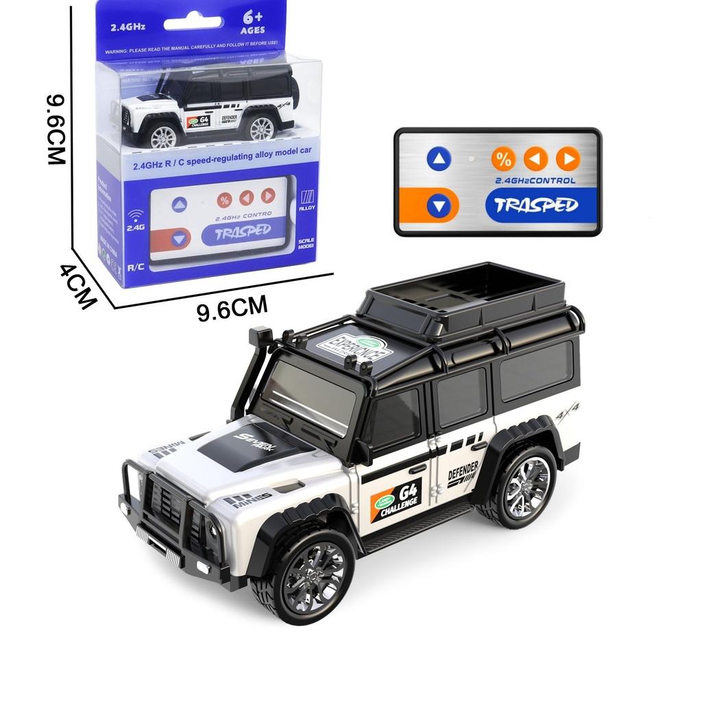 1:64 Remote Control Car - Alloy Body, LED Lights & Off-Road Simulation, Toy for Kids 6-12 Years