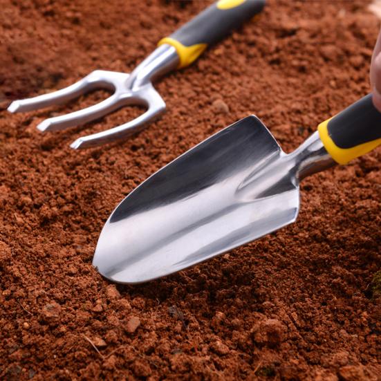 Non-slip Aluminum Alloy Flower Planting Shovel Rake Spade Fork Gardening Tools