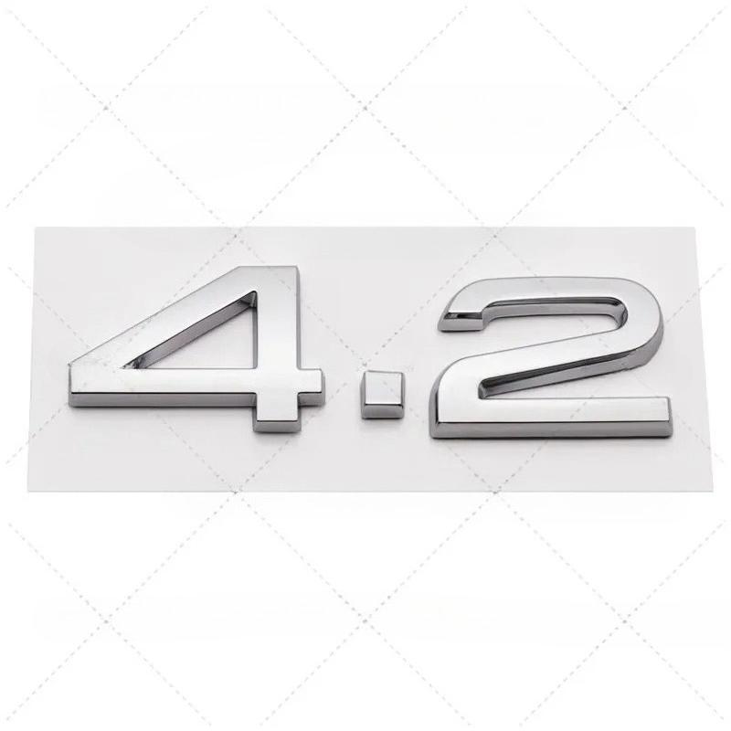 3D ABS 2.4 3.6 4.2 Letter Car Rear Trunk Tailgate Fender Door Badge Emblem Adhesive Sticker For A4 A5 A6 A7 A8 Q3 Q5 Q7