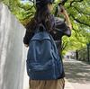 Schoolbag Hong Kong Style Denim Backpack Women's Fashion Autumn New Products Large Capacity Versatile Lightweight Backpack Student School Bag
