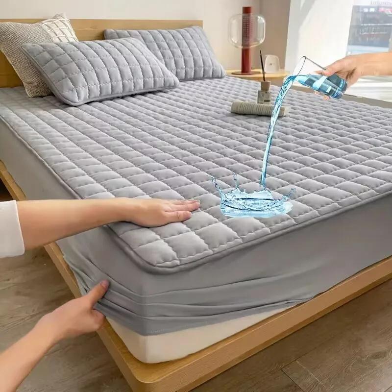 2025 Waterproof Thicken Mattress Cover Quilted Latex Mat Bed Covers Pad Skin-Friendly Fitted Sheet Protector Bedspread