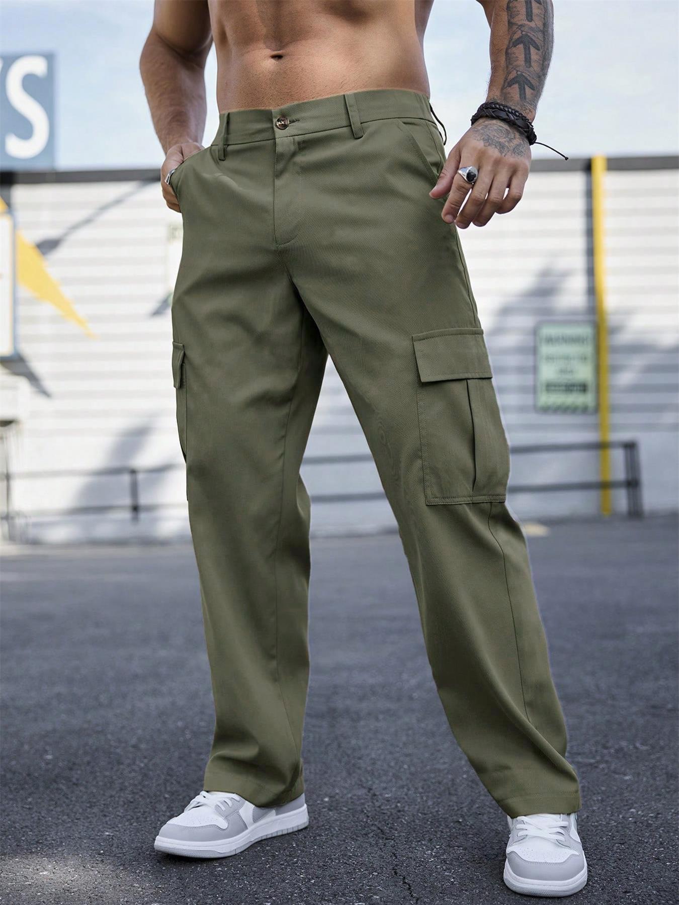 

Summer new men s tooling casual pants multi-pocket trousers are suitable for daily use XXL зелёный