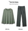 Men's Casual Cotton Pajama Set - Long Sleeve, Long Pants, Loose Fit, Plus Size for Spring, Autumn, Winter