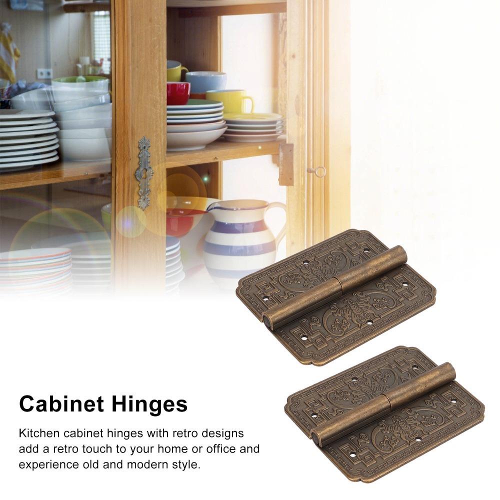 

2pcs Vintage Furniture Hinges Decorative Cupboard Door Hinges Butt Hinges Wooden Boxes