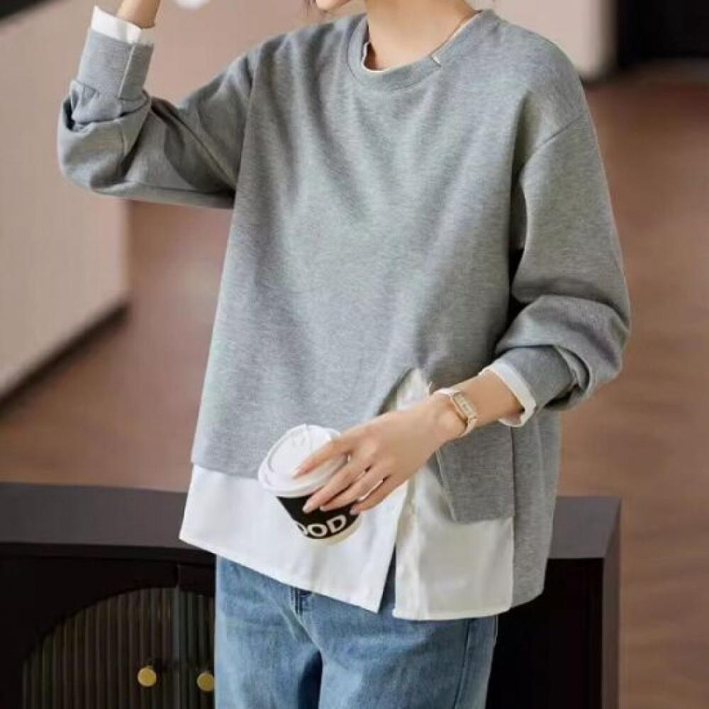 Navava Women Layered Two In One Long Sleeve Sweatshirt Nt2253