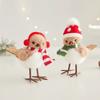 Soft Fabric Christmas Tree Bird Decoration Plush Holiday Bird Decoration Freestanding Tabletop Ornament for Shelf Entryway Styling,