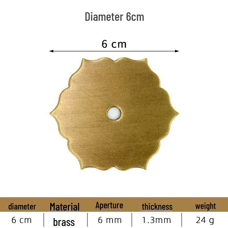 Rondelle Plate en Laiton Vintage avec Poignée Irrégulière et Plaque de Base pour Décoration de Meubles Classiques