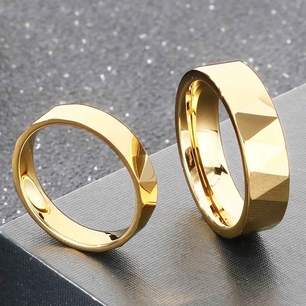 Hard Tungsten Carbide Wedding Rings Band for Couples Men Woman Waterproof Vacuum Plated Engagement Promise Jewelry Gifts