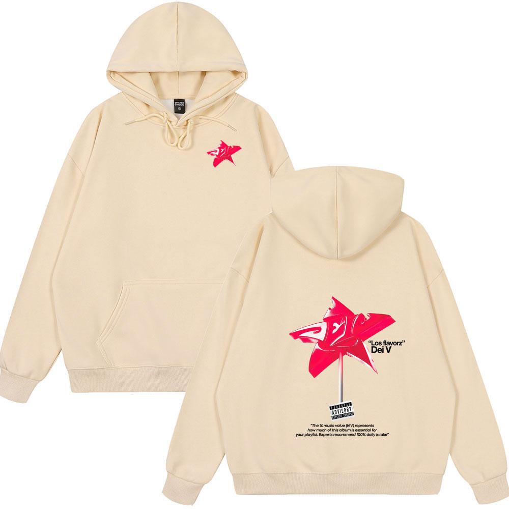 Rapper Dei V Los Flavorz Album Tour 2025 Merch Hoodie Herren Hohe Qualität Mode Hip Hop Langarm Sweatshirt Hip Hop Streetwear