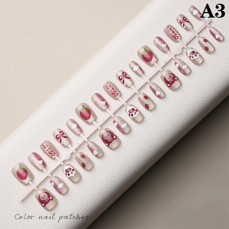 30Pcs Long False Nails  Wearable Fake Nails Full Cover Detachable Press On Nails Diy Girls Nail Tips