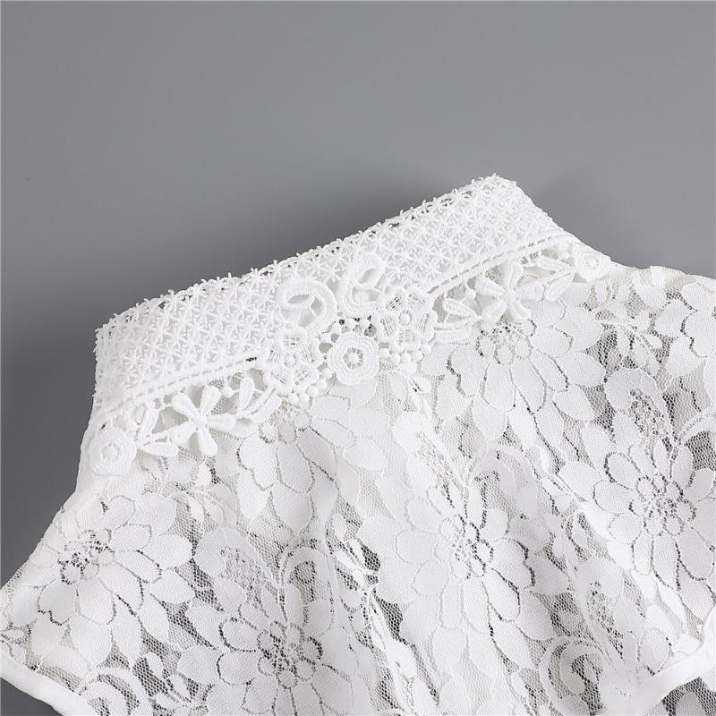 Women Lace Embroidery Lace Detachable Lapel Fake Collar Shirt  False Collar Woman Removable False Blouse Nep Kraagie