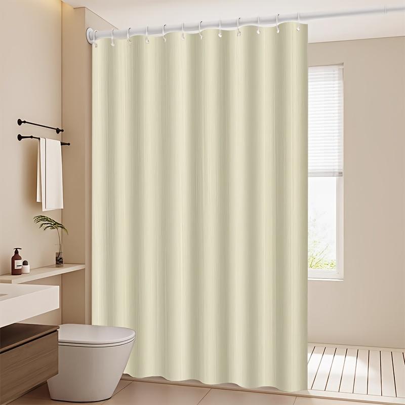 

Plain Cream Shower Curtain Waterproof and Durable Bath Decor Elegant Neutral Tone Bathroom Curtains for Home 90x180CM