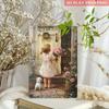 1pc Vintage 2D Iron Metal Wall Art Girl With Flowers 8x12 Inch Decorative Sign for Bedroom Garden