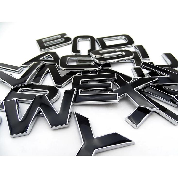 A-Z luxury black 3d letters bonnet and trunk car sticker vehicle emblems decals for RANGE ROVER OVERFINCH KAHN cars